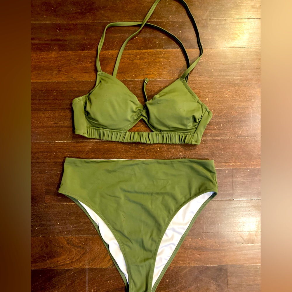 olive green bikini